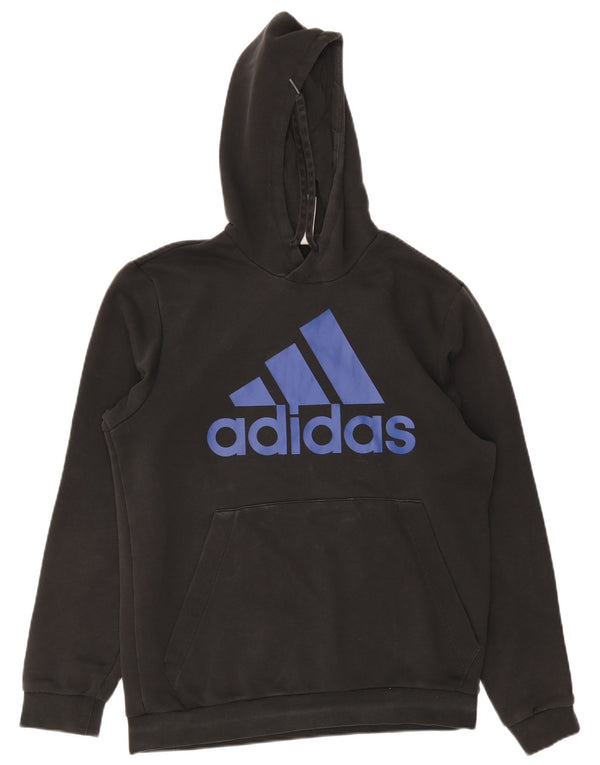 Felpa con cappuccio grafica da uomo Adidas UJ 42/44 grande cotone nero