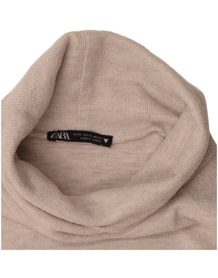 Top Zara da donna senza maniche con collo alto, taglia UK 10, piccola, bianca