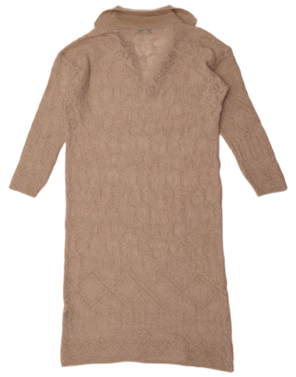 Abito maglione oversize a maniche lunghe da donna Zara UK 10 piccolo acrilico beige