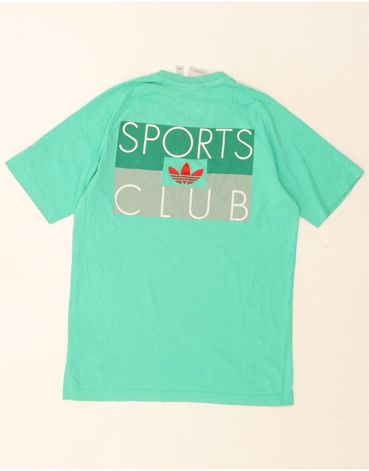 T-shirt grafica da uomo Adidas Top Small in cotone turchese