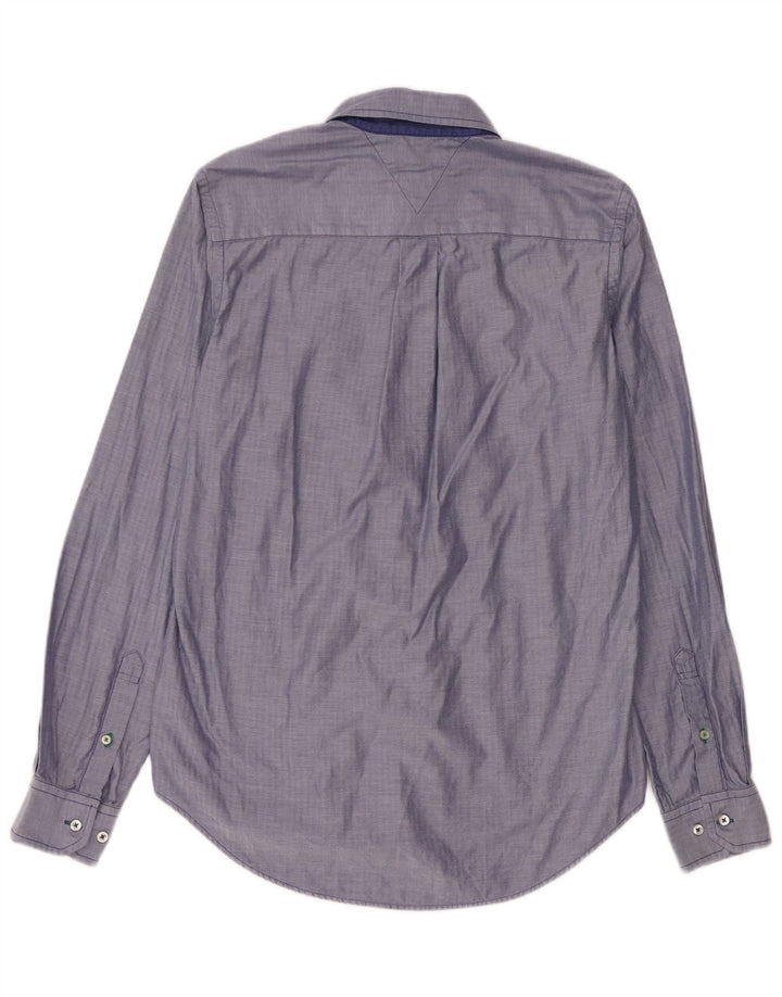 Camicia personalizzata da uomo Tommy Hilfiger piccola in cotone blu