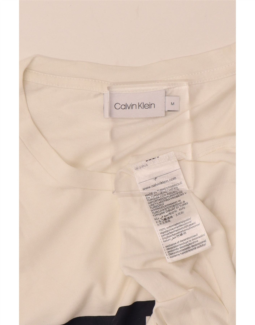 CALVIN KLEIN T-shirt grafica da uomo Top in cotone color block bianco medio