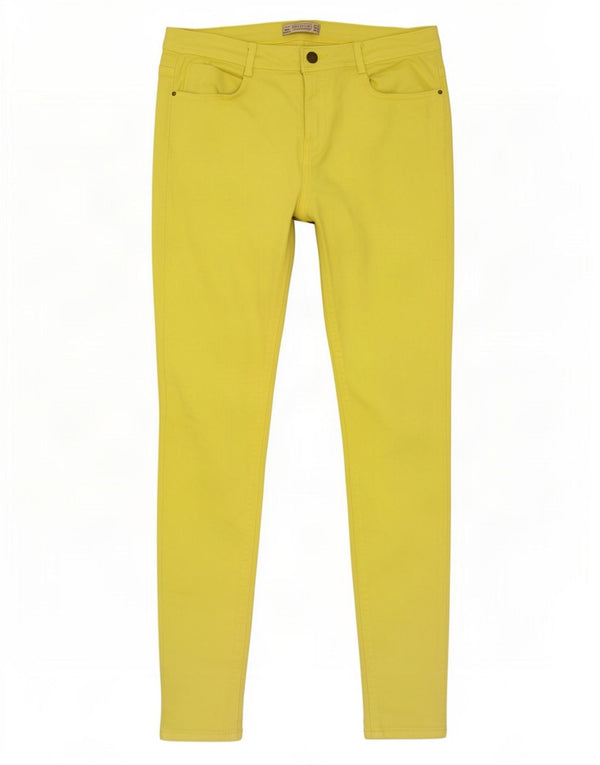 Pantaloni casual skinny Trafaluc da donna Zara EU 42 Large W32 L32 Giallo