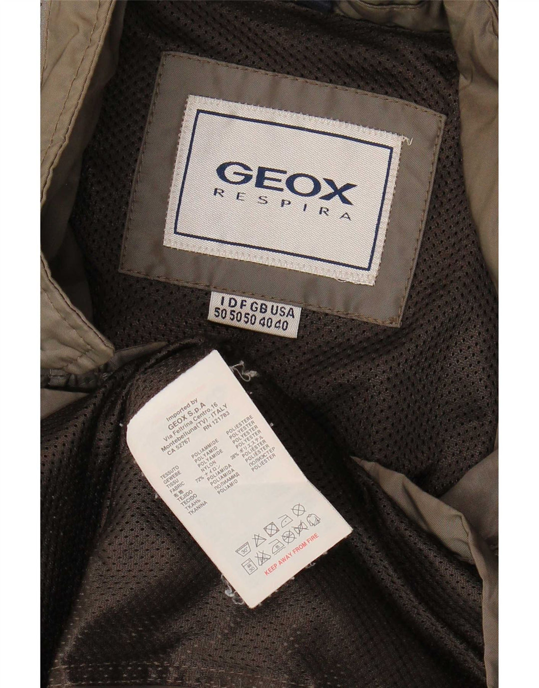 Geox Giacca da uomo Respira Utility UK 40 Large Poliestere kaki
