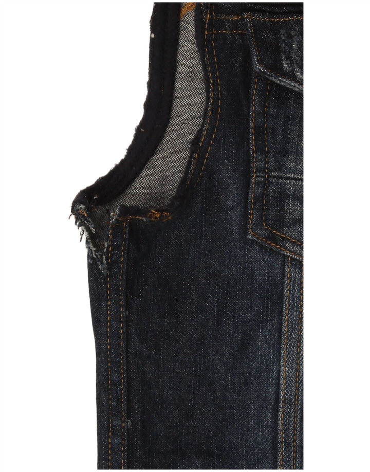 Gilet in denim da uomo Zara UK 36 piccolo in cotone blu navy