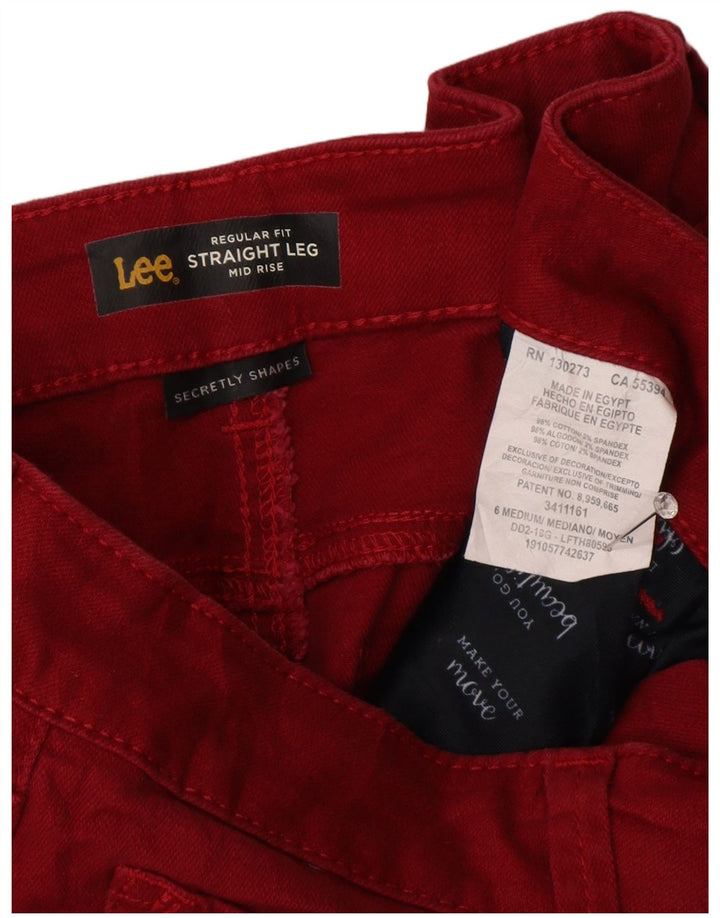 Jeans dritti da donna a vita media LEE, vestibilità regolare, US 6 medi W30 L28 rossi