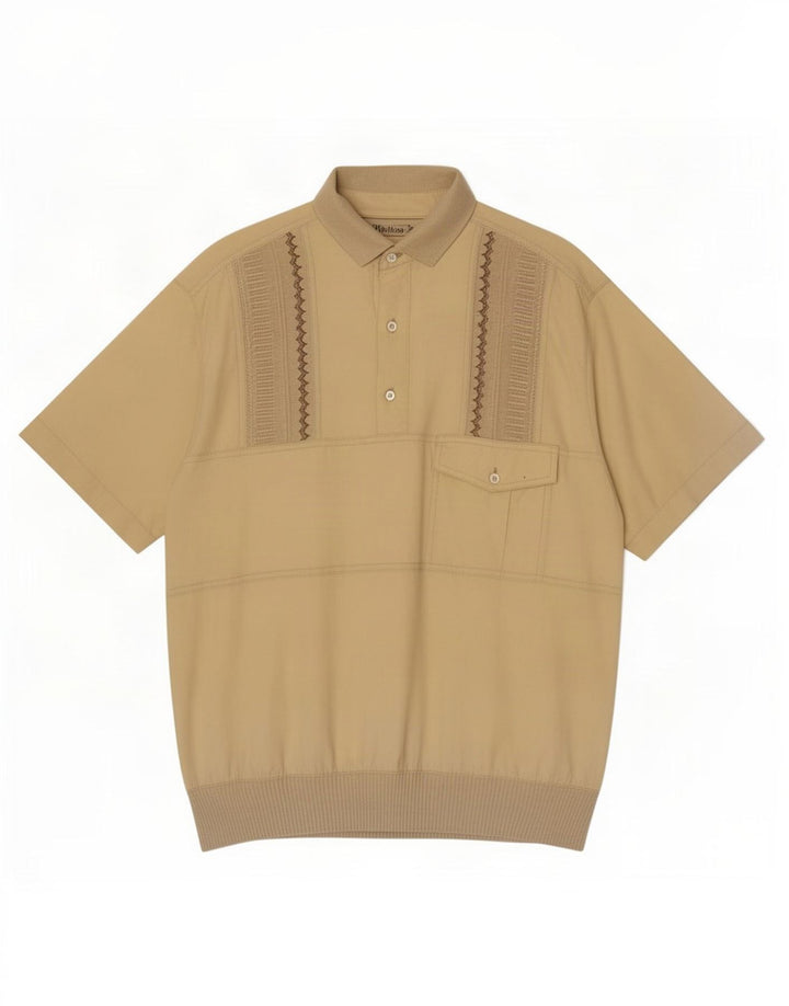 Maglia pullover a maniche corte da uomo Malagrida in cotone giallo medio