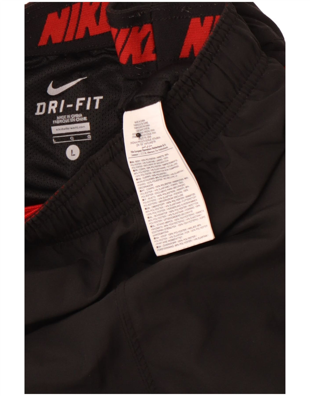 NIKE Pantaloncini sportivi da uomo grandi in poliestere color block nero