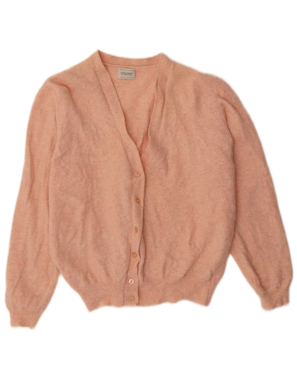 Maglione cardigan da donna Benetton UK 14 grande lana screziata rosa