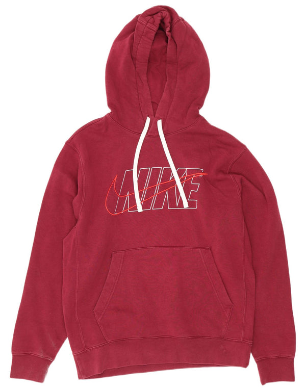 Felpa con cappuccio Nike da uomo con vestibilità grafica regolare, piccola, in cotone bordeaux, sportiva