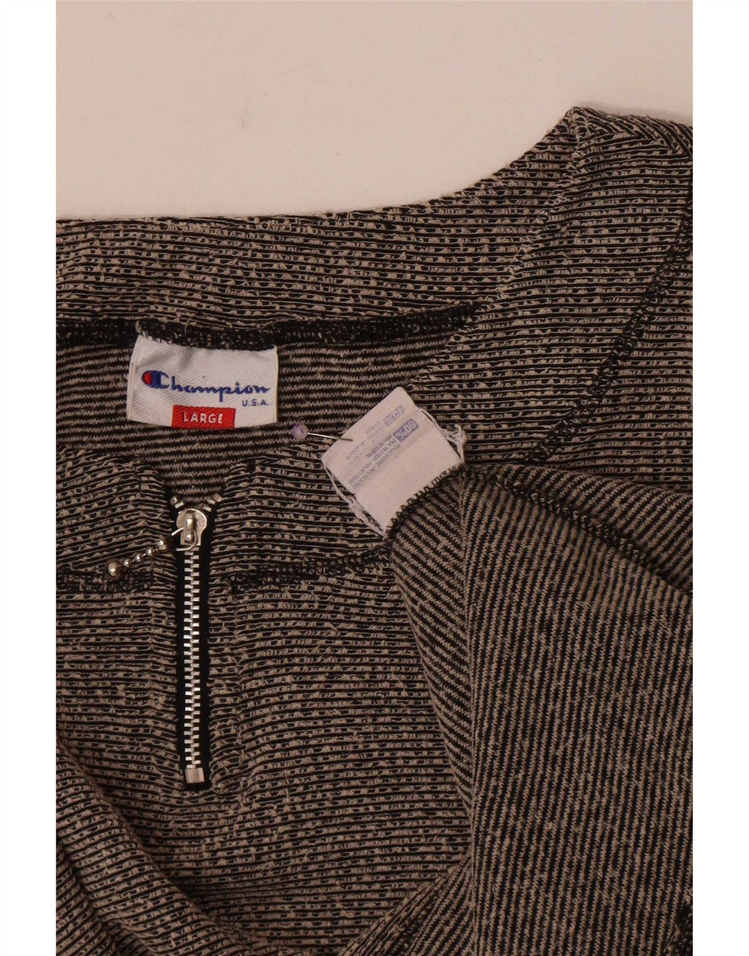 Top corto da donna Champion a maniche lunghe UK 16 Grande poliestere chiazzato grigio