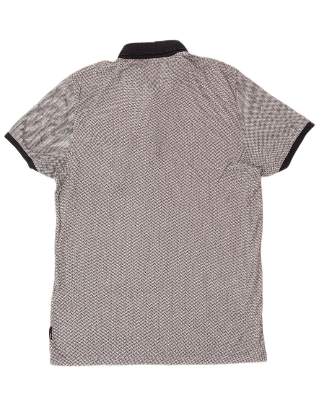 Polo Ted Baker da uomo vestibilità regolare taglia 3 cotone geometrico grigio medio