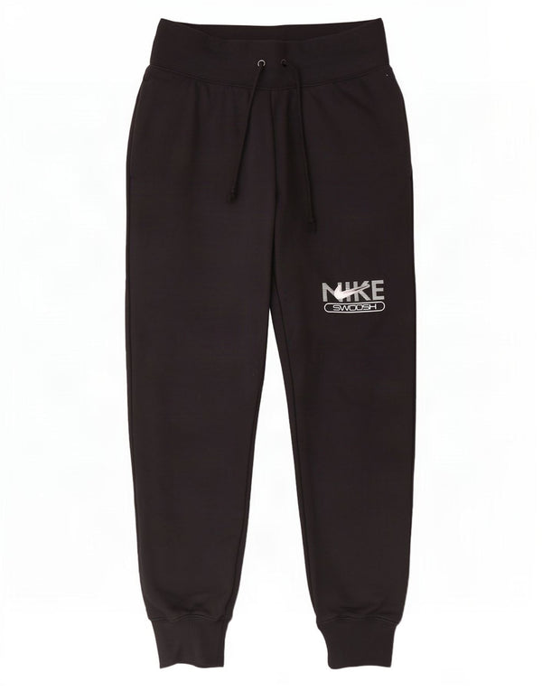 Nike Womens Swoosh Graphic Tracksuit Trousers Joggers UK 14 Medium Black
