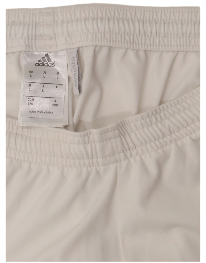 Pantaloncini sportivi ADIDAS Climalite da uomo, grandi, in poliestere bianco