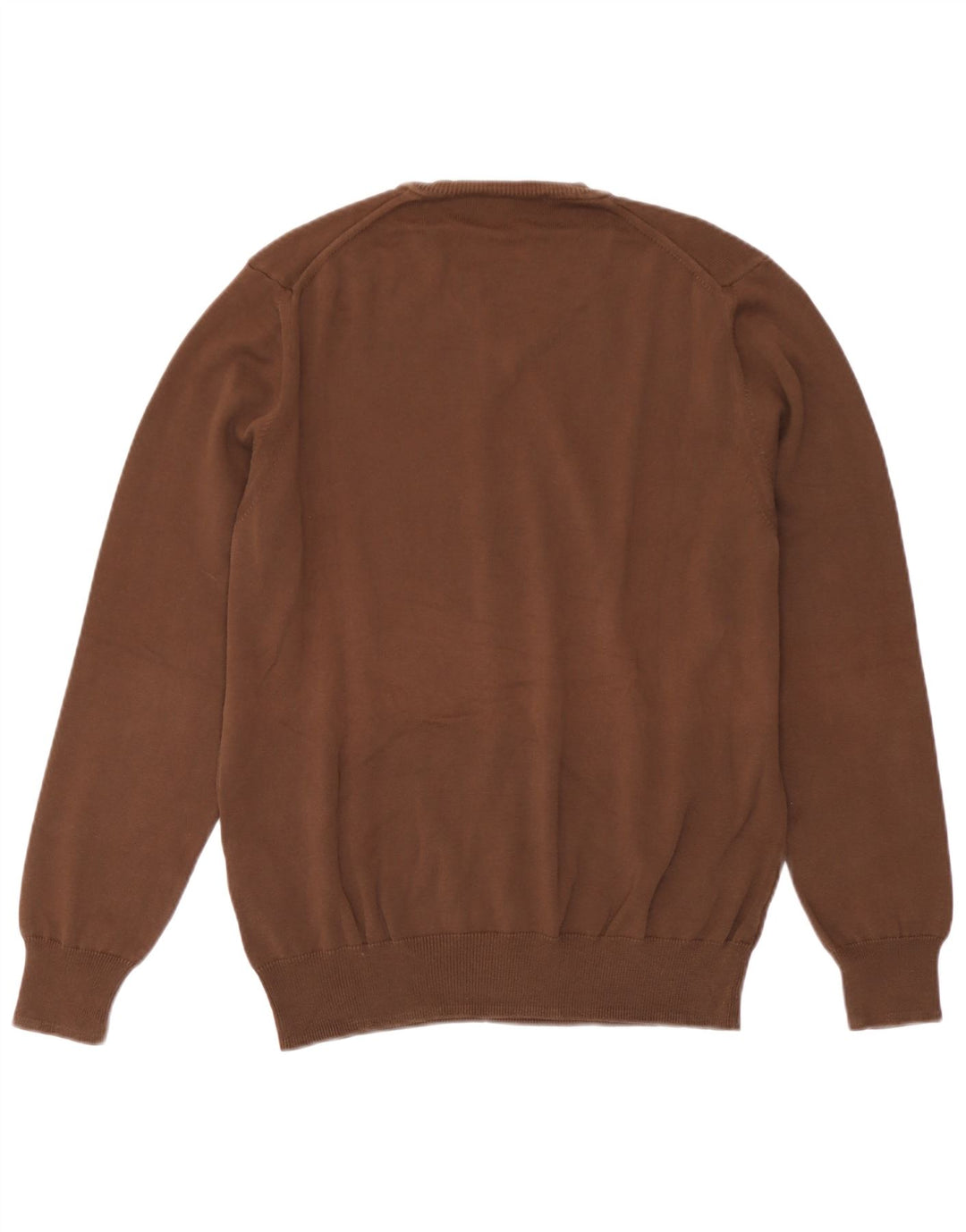 Maglione Zara da uomo con scollo a V in cotone marrone medio