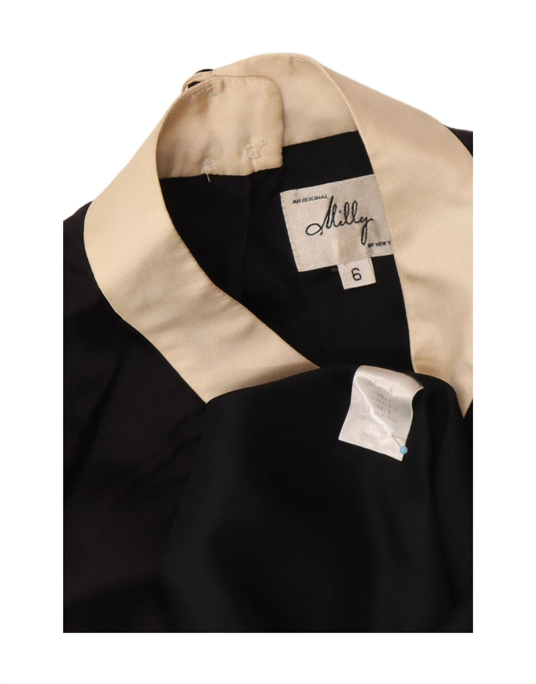 MILLY Abito da donna senza maniche a trapezio US 6 Seta geometrica nera media