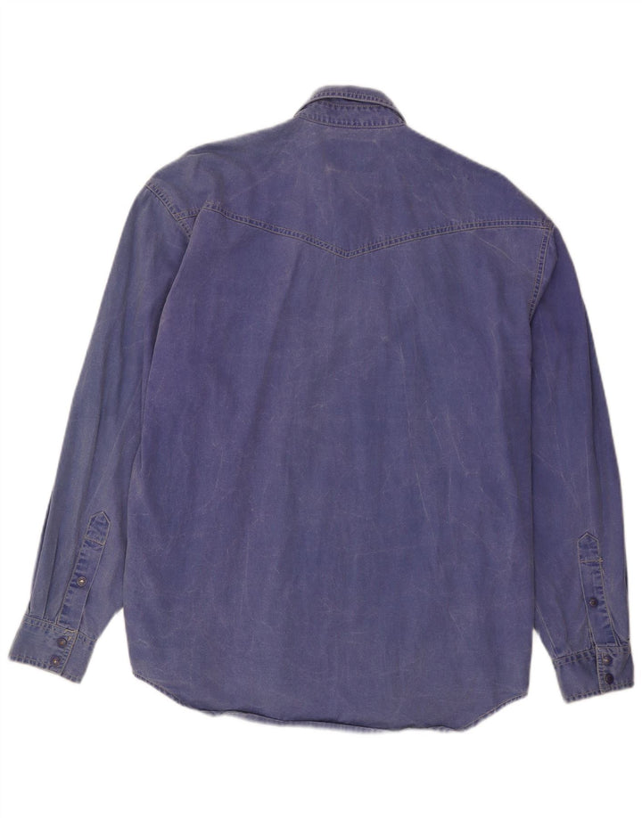 Camicia da uomo WRANGLER in cotone blu medio
