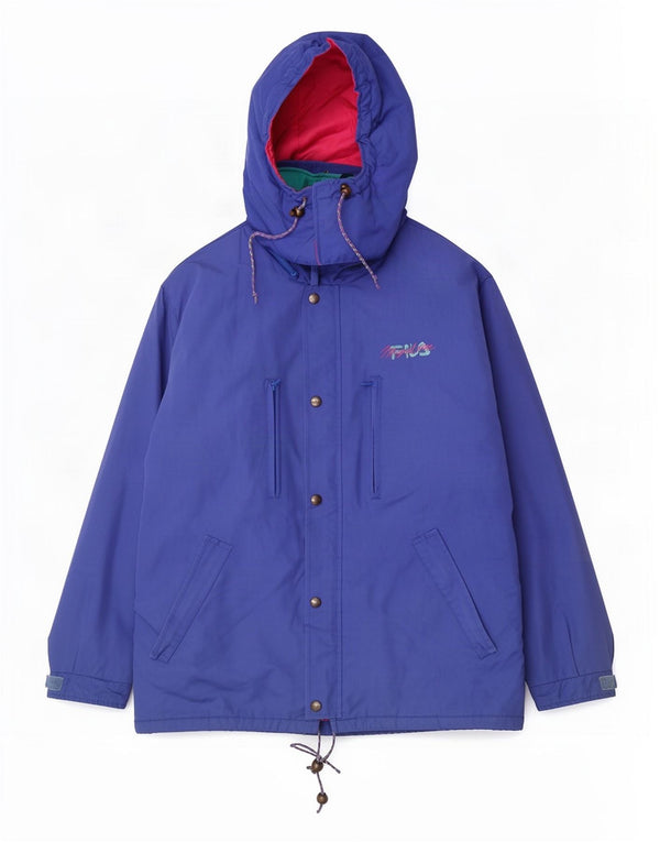Giacca a vento con cappuccio da uomo Fila IT 52 2XL Poliestere color block blu