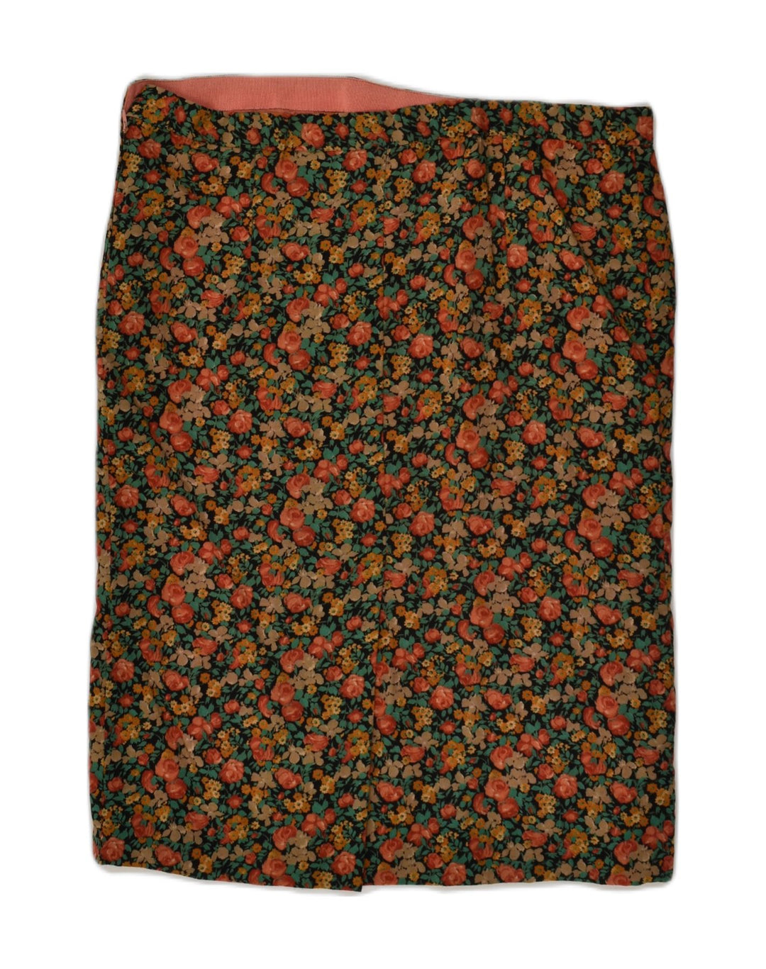 VINTAGE Womens Straight Skirt W32 Large  Brown Floral | Vintage Vintage | Thrift | Second-Hand Vintage | Used Clothing | Messina Hembry 