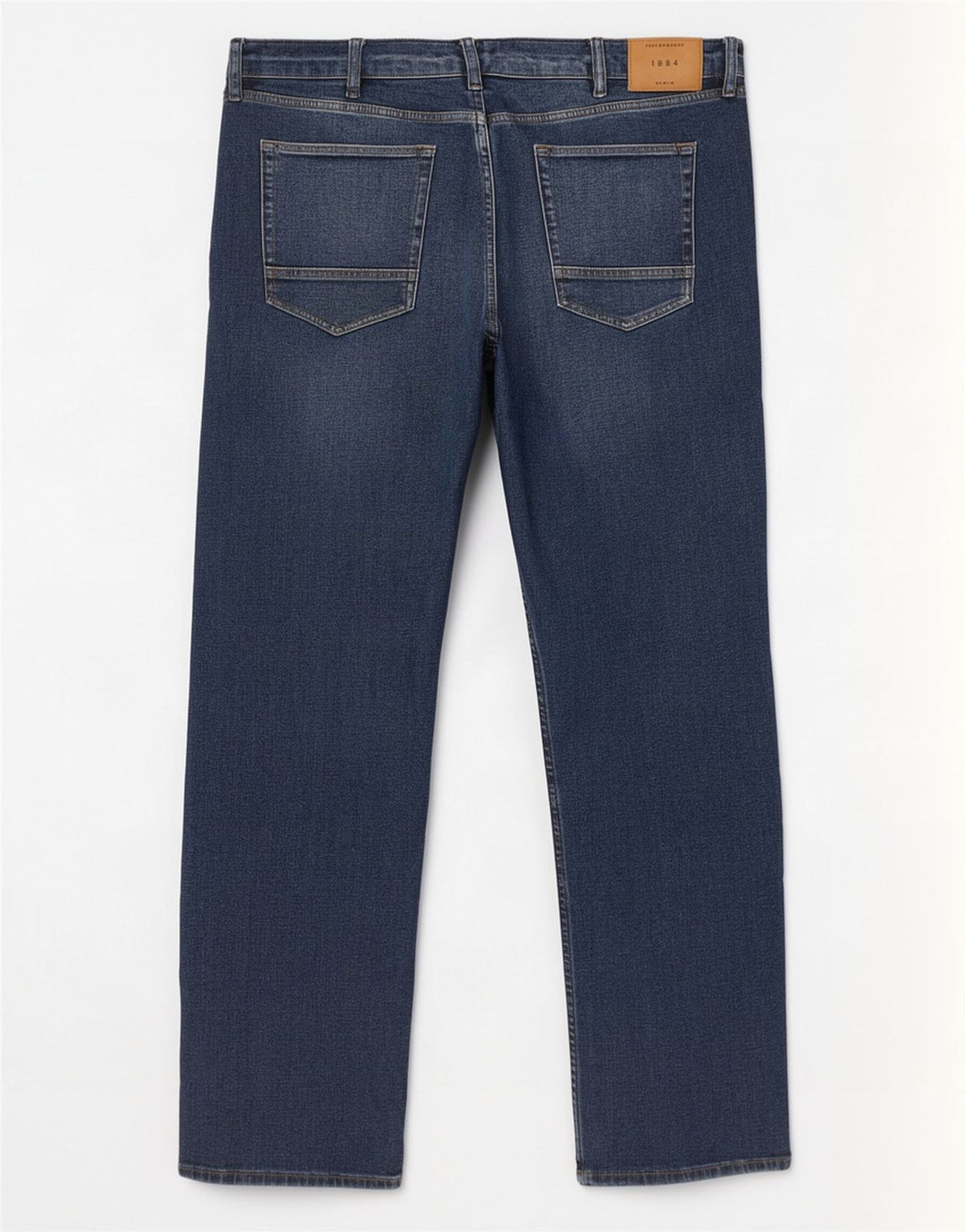 Jeans dritti regolari da uomo Marks & Spencer W42 L31 cotone blu navy