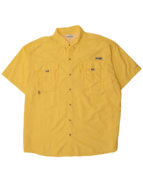 Camicia a maniche corte Columbia Omni-Shade da uomo 3XL nylon giallo