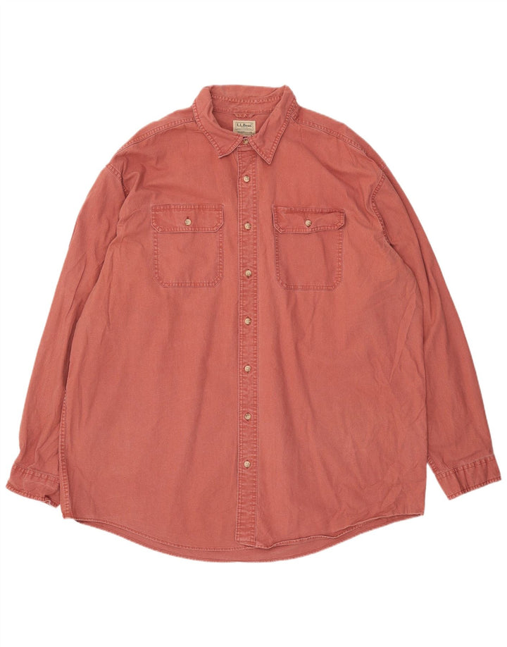 L.L.BEAN Camicia alta da uomo dal taglio tradizionale 2XL in cotone rosso