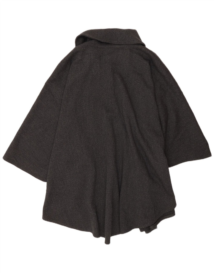 Cappotto a mantella da donna Francesca UK 14 Lana gessata grigio medio