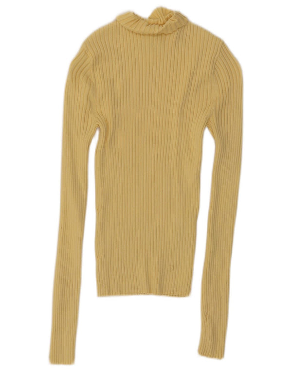Top corto da donna Zara a maniche lunghe UK 8 piccolo in viscosa gialla