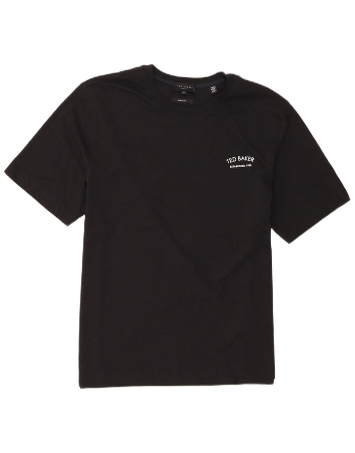T-shirt da uomo vestibilità regolare Ted Baker taglia 4 grande cotone nero