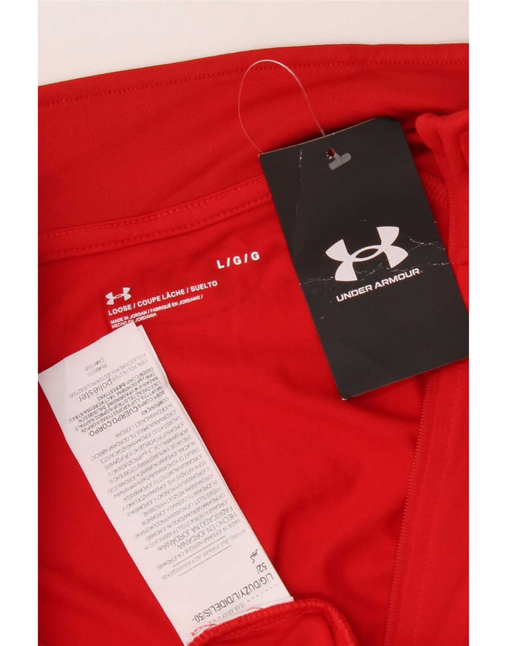 Under Armour Maglia da tuta da uomo con vestibilità ampia e collo con zip, taglia grande, rossa
