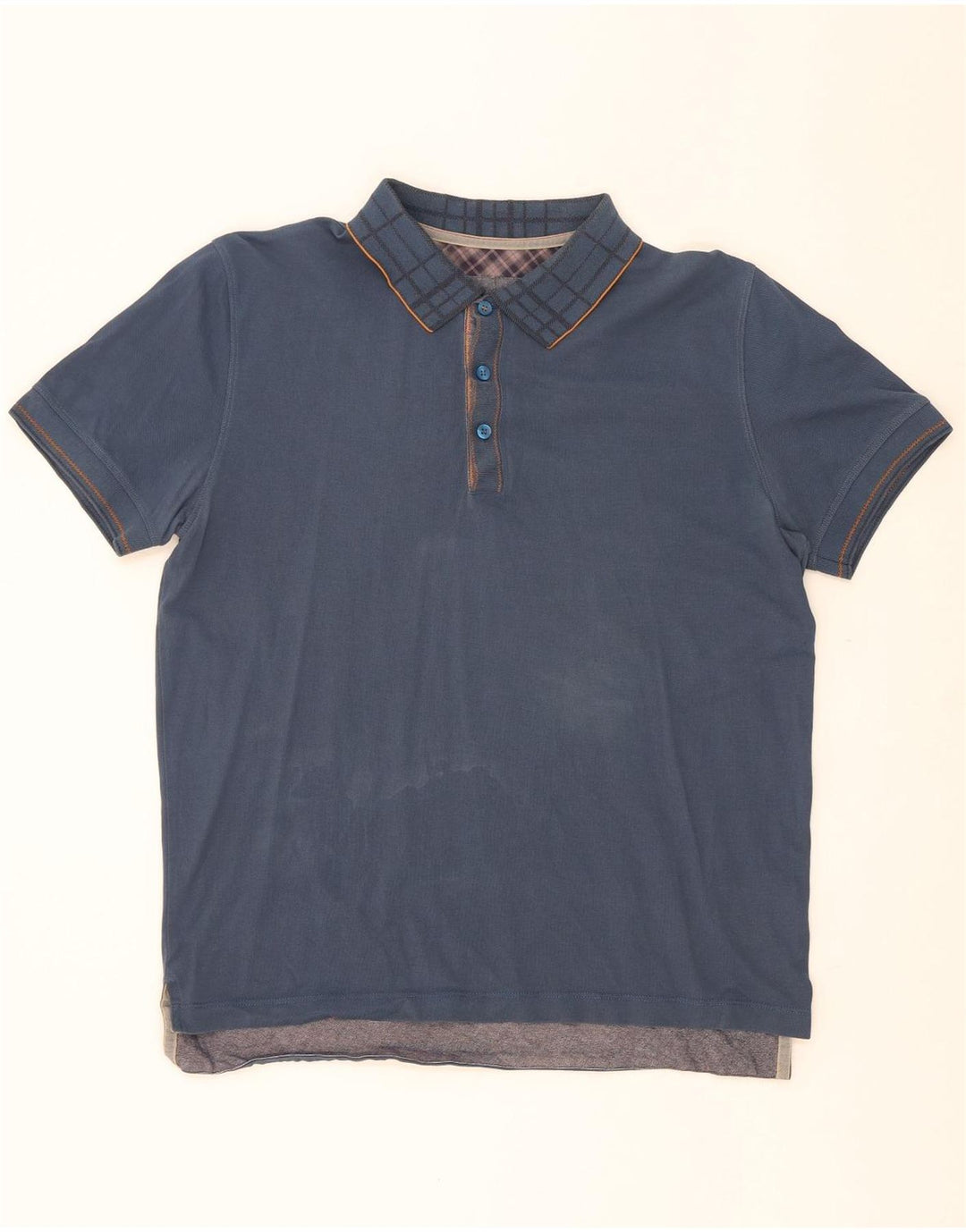 Polo Hugo Boss da uomo vestibilità regolare in cotone a quadri blu navy medio