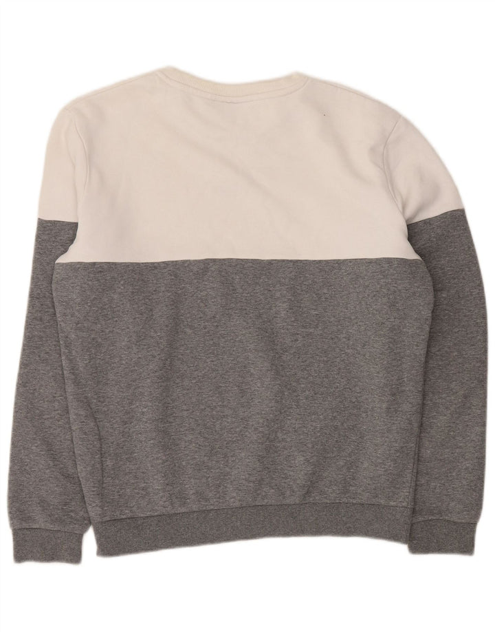 FILA Felpa grafica da uomo Maglione piccolo in cotone color block grigio
