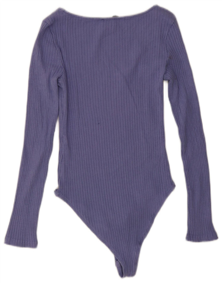 Body a maniche lunghe da donna Zara UK 12 viola medio