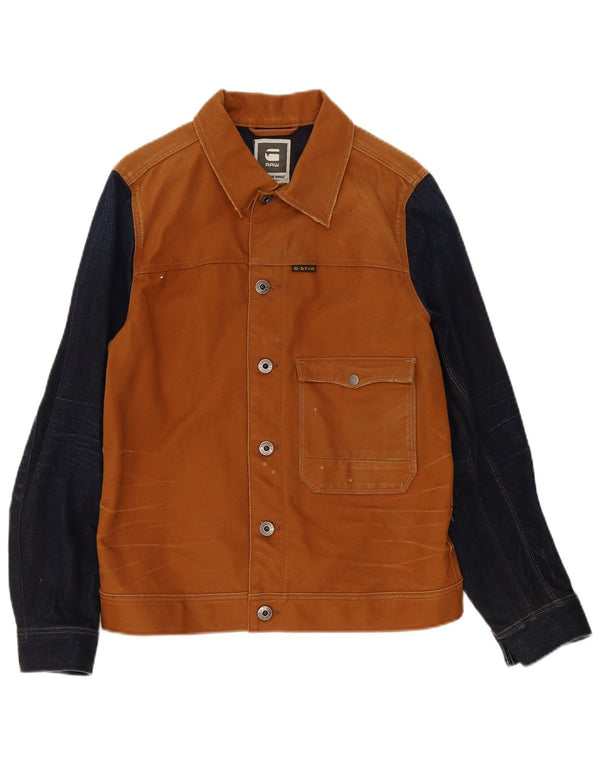 Giubbotto bomber da uomo G-Star UK 40 grande cotone color block marrone