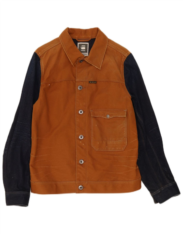 Giubbotto bomber da uomo G-Star UK 40 grande cotone color block marrone