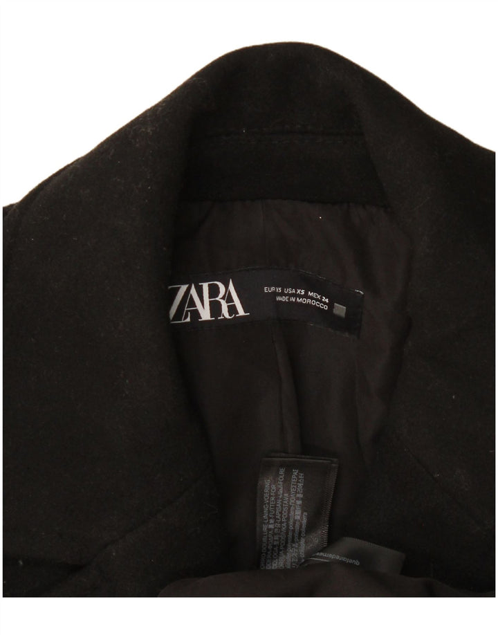 Cappotto doppiopetto oversize da donna Zara UK 6 XS poliestere nero