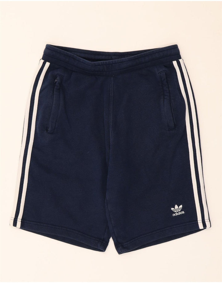 Pantaloncini sportivi da uomo Adidas piccoli in cotone blu navy
