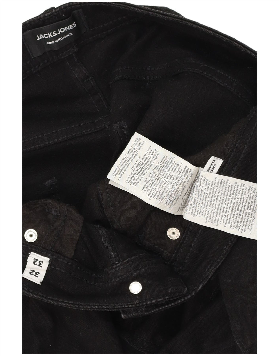 Jack & Jones Uomo GLENN Slim Jeans W32 L32 Cotone Nero