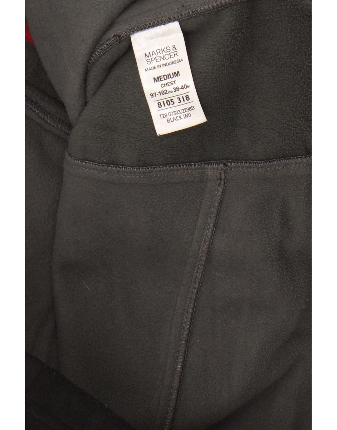 MARKS & SPENCER Mens Fleece Gilet UK 38 Medium Black Polyester Vintage Marks & Spencer and Second-Hand Marks & Spencer from Messina Hembry 