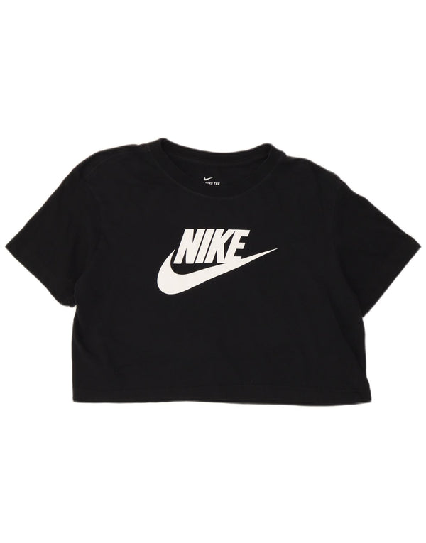 T-shirt grafica corta da donna Nike UK 14 cotone medio nero