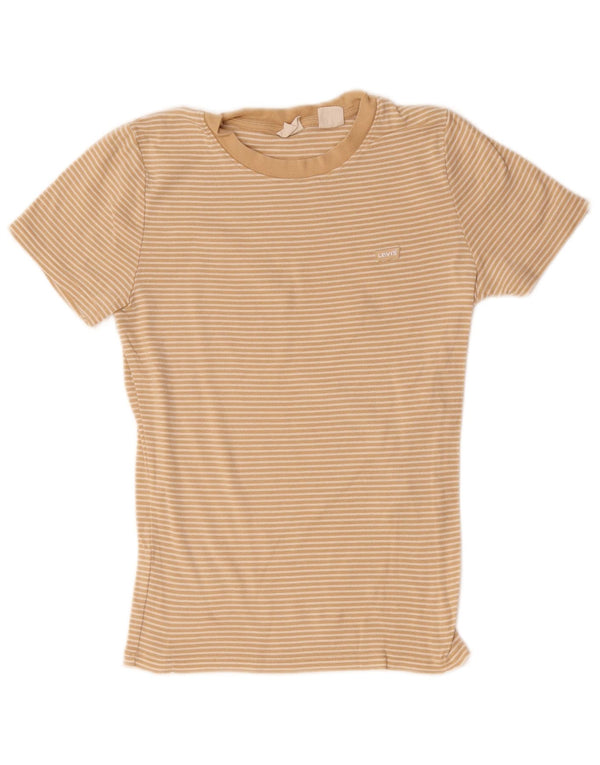 T-shirt da donna Levi's Top UK 8 Small Cotone gessato beige