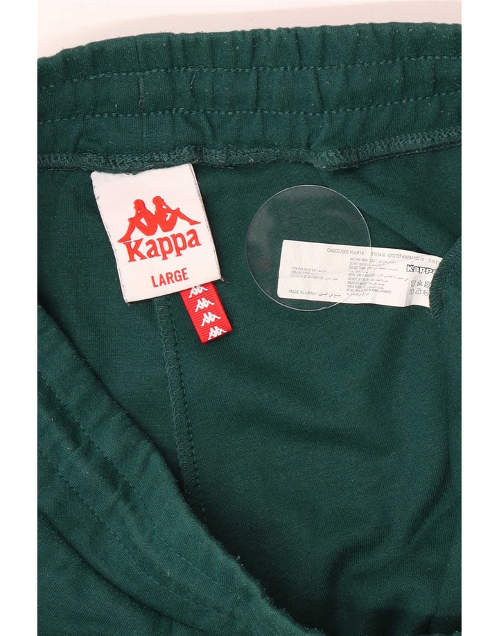 Pantaloncini sportivi da uomo Kappa grandi in poliestere a righe verdi