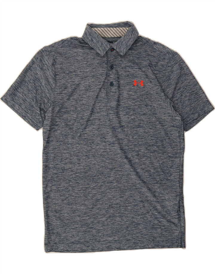 UNDER ARMOUR Mens Heat Gear Polo Shirt Small Blue Polyester Vintage Under Armour and Second-Hand Under Armour from Messina Hembry 