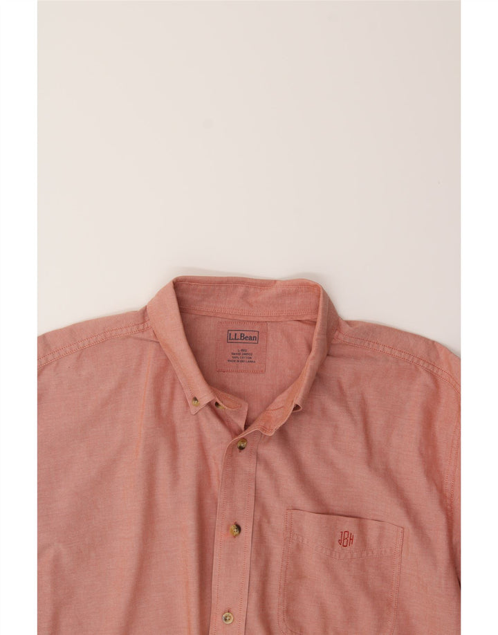 L.L.BEAN Mens Short Sleeve Shirt Large Pink Cotton Vintage L.L.Bean and Second-Hand L.L.Bean from Messina Hembry 