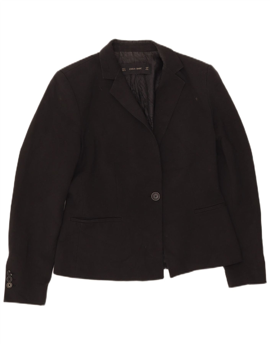 Giacca blazer a 1 bottone da donna Zara UK 12 media nera