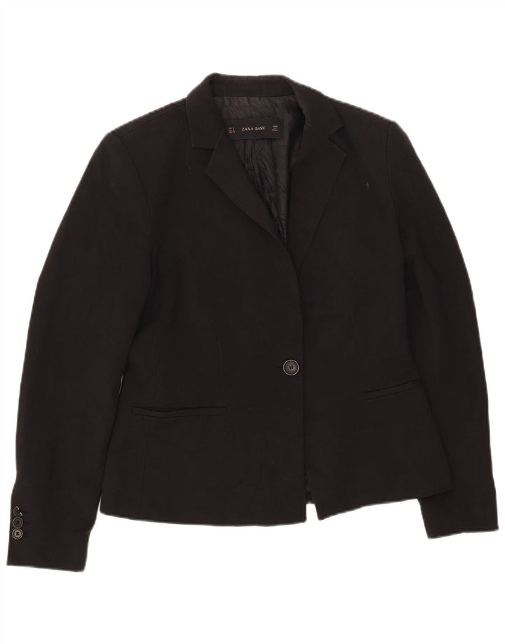 Giacca blazer a 1 bottone da donna Zara UK 12 media nera