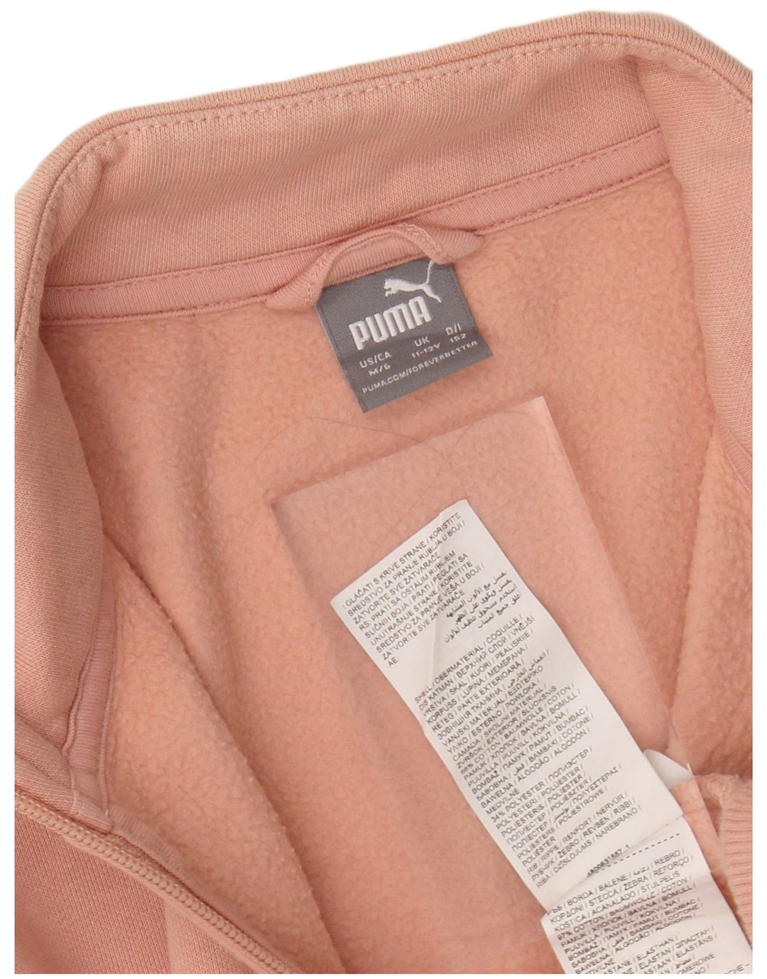 Giacca da ginnastica con grafica PUMA per ragazze 11-12 anni in cotone rosa