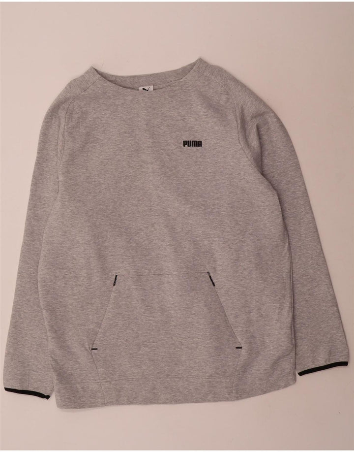 Maglia Puma Uomo Manica Lunga 2XL Cotone Grigio