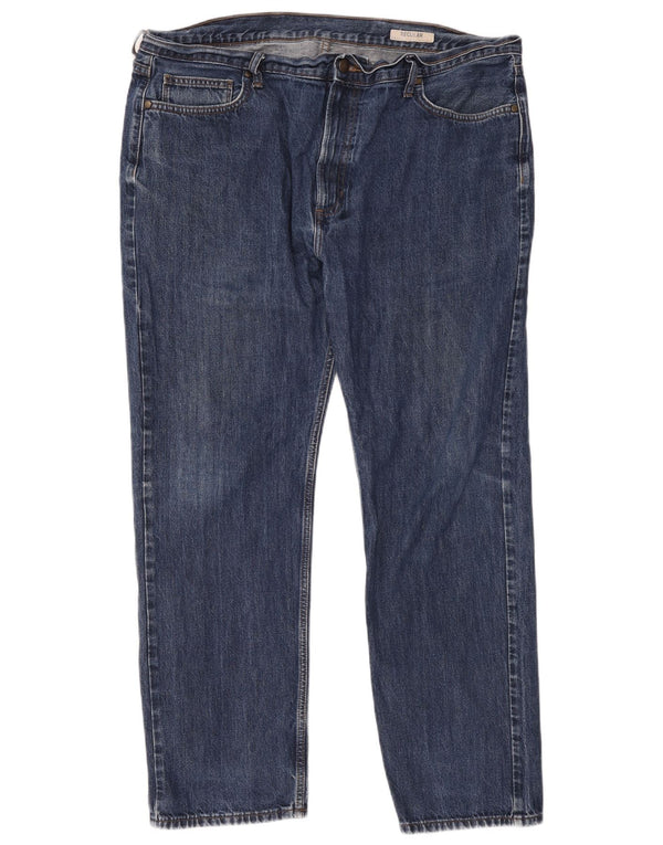 Jeans dritti regolari da uomo Marks & Spencer W42 L31 cotone blu