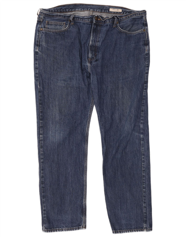 Jeans dritti regolari da uomo Marks & Spencer W42 L31 cotone blu